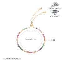 Gold-Plated Rainbow Cubic Zirconia Tennis Bracelet