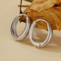 Silver Ribbed Small Hoop Earrings