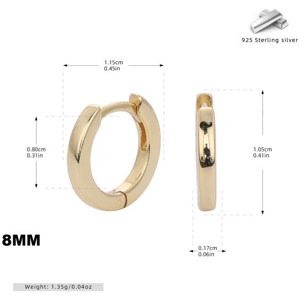 Gold-Tone Sterling Silver Huggie Earrings