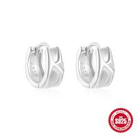 925 Sterling Silver Geometric Huggie Earrings