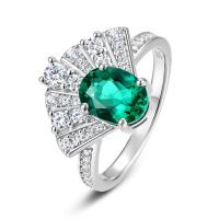 Emerald Stone Silver Statement Ring