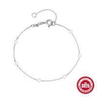 925 Silver Pearl Station Bracelet