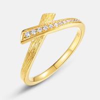 Textured Gold Cubic Zirconia Band Ring