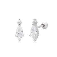 Silver Teardrop Stud Earrings