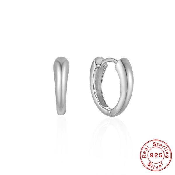 Sterling Silver High-Polish Huggie Earrings