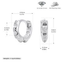 Silver Geometric Zircon Huggie Earrings