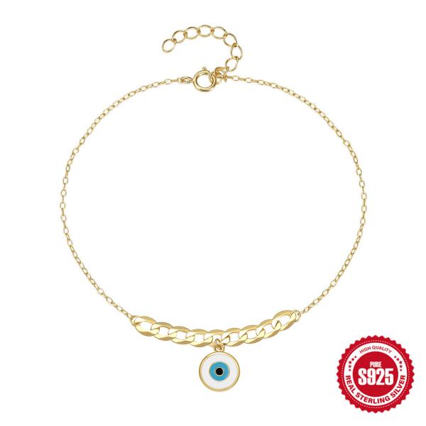 Gold-Finish Evil Eye Charm Bracelet