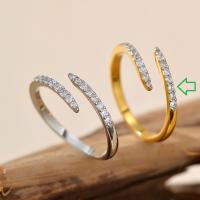 Two-Tone Open Band Ring with Cubic Zirconia