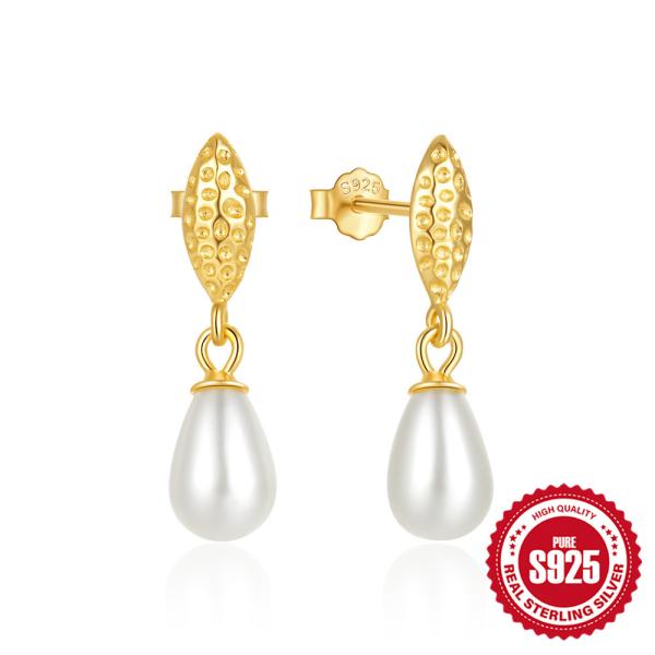 Gold-Plated Freshwater Pearl Drop Earrings