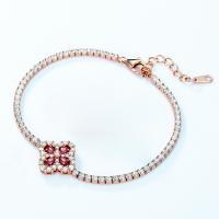 Ruby Floral Rose Gold Tennis Bracelet