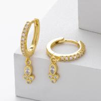 Gold Pavé CZ Huggie Earrings