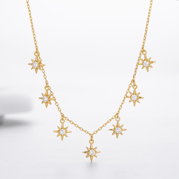Gold Celestial Star Choker Necklace