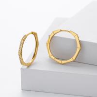 Geometric Gold Pavé Hoop Earrings