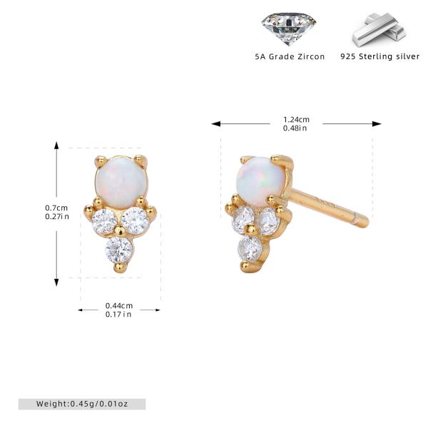 Gold Opal Stud Earrings