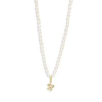Gold-Plated Pearl Charm Necklace
