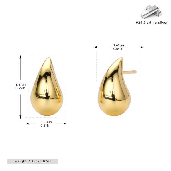 Delicate Gold Teardrop Stud Earrings