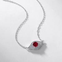 Ruby Evil Eye Pendant Necklace