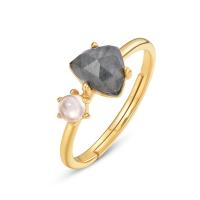 Mixed Stone Gold Band Ring