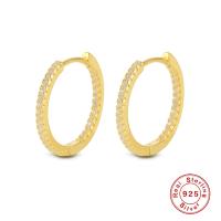 Gold-Plated Pavé Medium Hoop Earrings