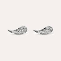 Abstract Silver Stud Earrings