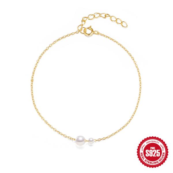 Gold Chain Freshwater Pearl Bracelet