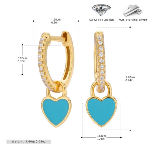 Gold Heart Charm Huggie Earrings