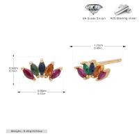 Gold Multicolor Floral Stud Earrings