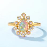 Gold Opal Geometric Ring