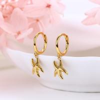 Gold Starfish Charm Huggie Earrings