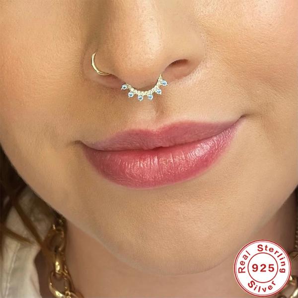 Sterling Silver Cubic Zirconia Nose Ring