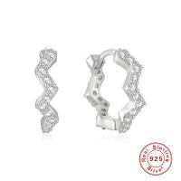 925 Silver Zigzag Huggie Earrings