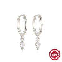 925 Silver Geometric Charm Hoop Earrings