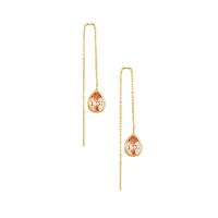 Gold Resin Drop Threader Earrings