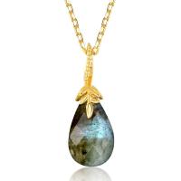 Labradorite Leaf Motif Pendant Necklace