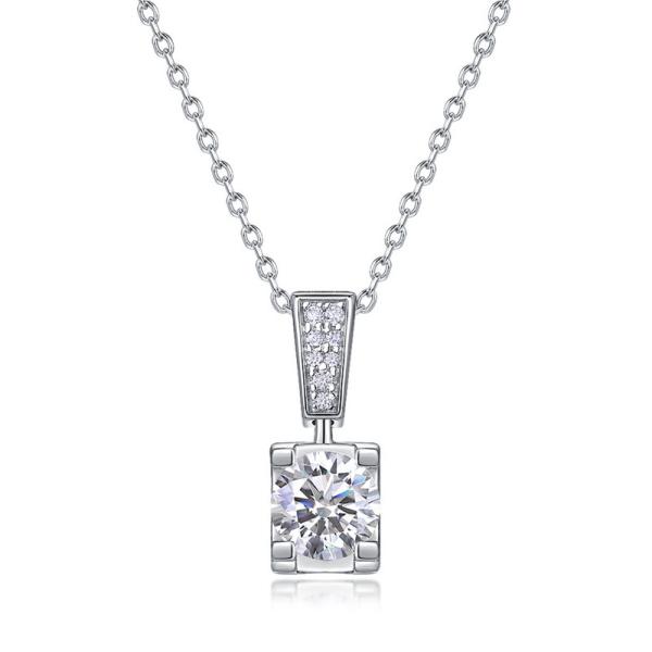 Sterling Silver Cubic Zirconia Pendant Necklace