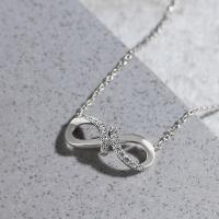 Silver Infinity Pendant Necklace with Cubic Zirconia