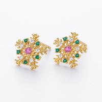 Gold Snowflake Stud Earrings