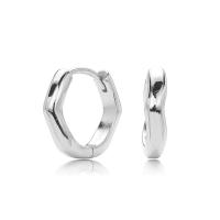 Silver Geometric Huggie Earrings