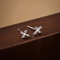 Silver Cross Stud Earrings