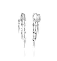 Silver Spike Dangle Earrings