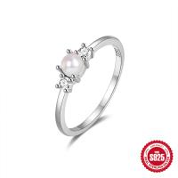 925 Silver Freshwater Pearl Prong Ring