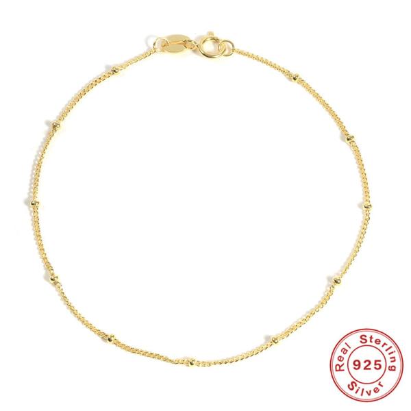 925 Silver Gold-Plated Minimalist Chain Bracelet