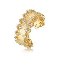 Gold Textured Ear Cuff with Cubic Zirconia