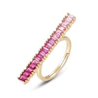 Gold Band with Pink Geometric Stones