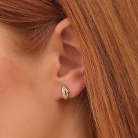 Gold Pavé Huggie Earrings