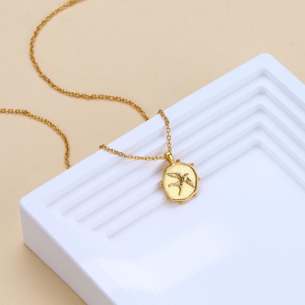 Gold Bird Pendant Necklace