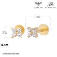 Gold-Tone Geometric Zirconia Stud Earrings
