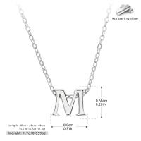 Silver Letter 'M' Pendant Necklace