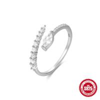 925 Silver Open Band Ring with Cubic Zirconia