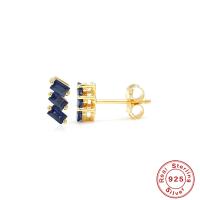 Gold-Plated Sapphire Stud Earrings